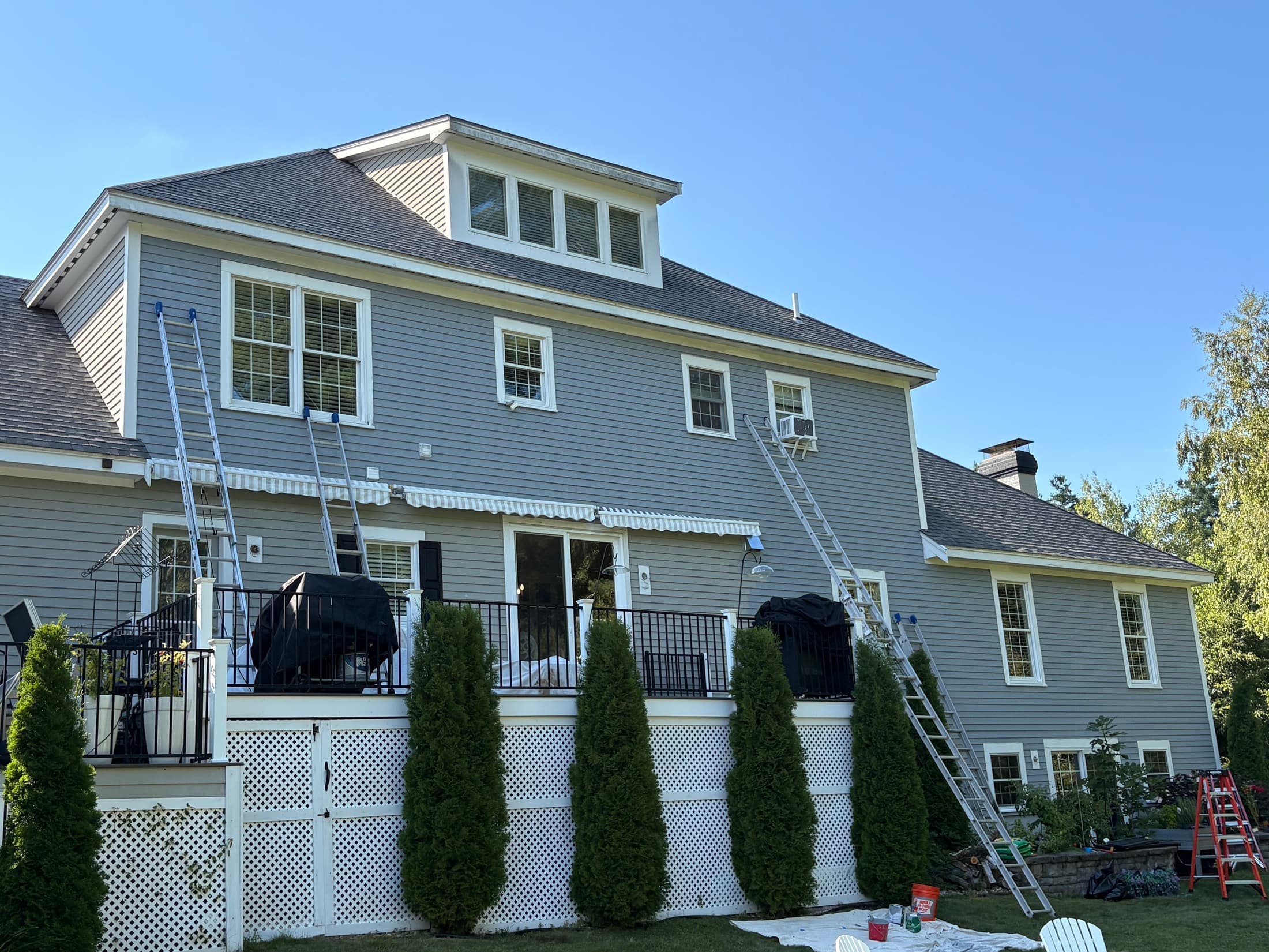 Crew working on a large-scale facade